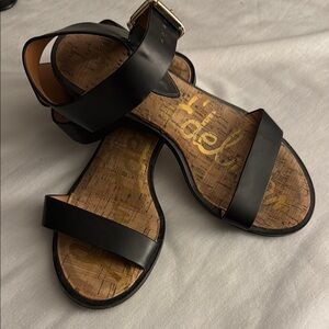 Sam edlman Black Leather Sandals